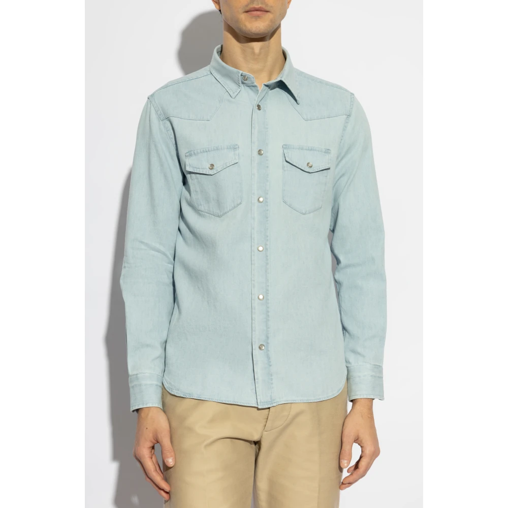 Tom Ford Denim overhemd Blue Heren