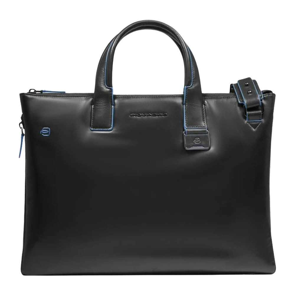 Piquadro Unisex Schwarz Erweiterbare Schlanke Laptoptasche 15.6"