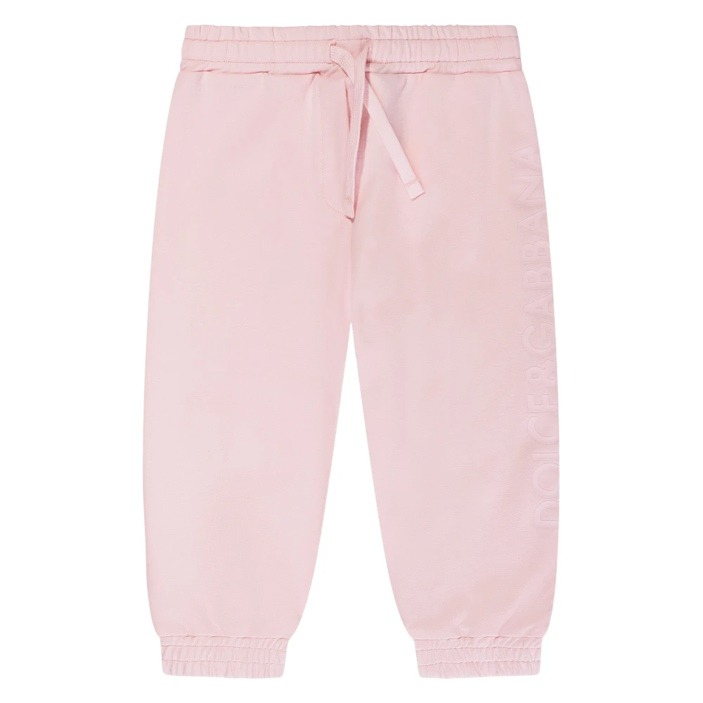 Dolce & Gabbana Girls Pink Sweatpants, 18 M, Baby Joggers With Logo