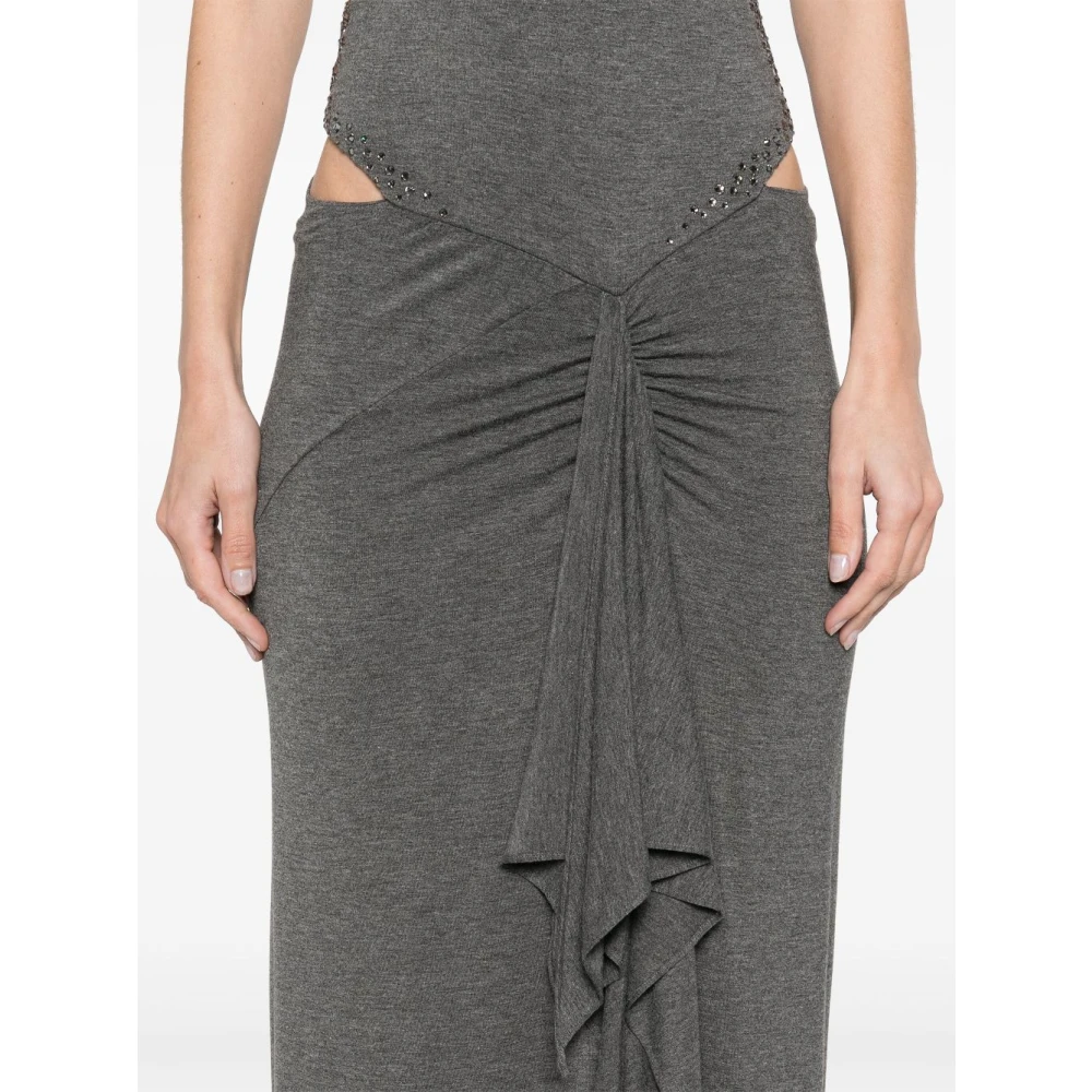 The Attico Grijze Mouwloze Jurk met Ronde Hals Gray Dames