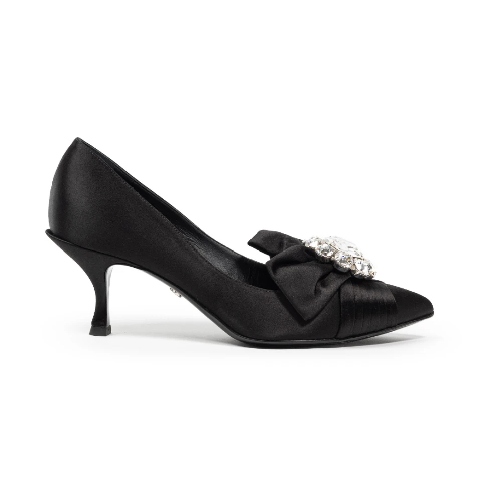 Dolce & Gabbana Women's Black Satin Jewel Décolleté Shoes - Pumps - 2 1/2 Uk - Shoes