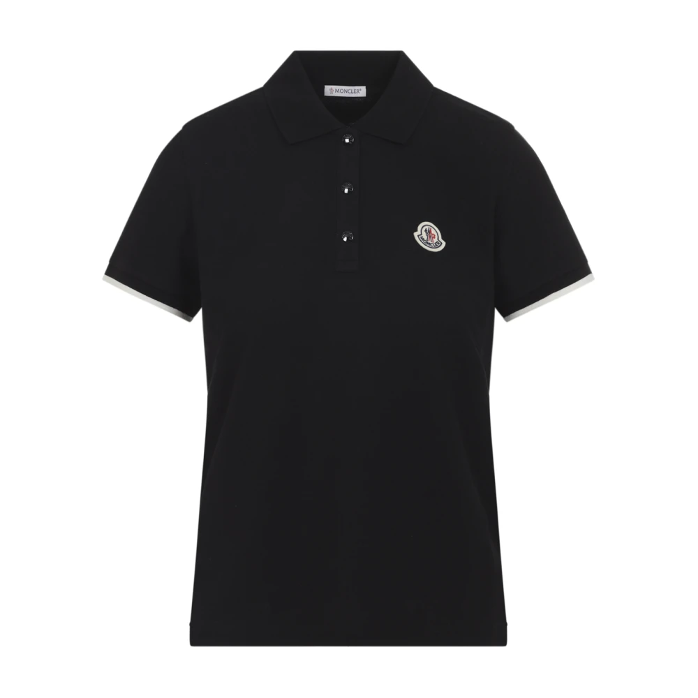 Moncler Femme Noir Tops, Taille: 40 Fr Polo À Manches Courtes
