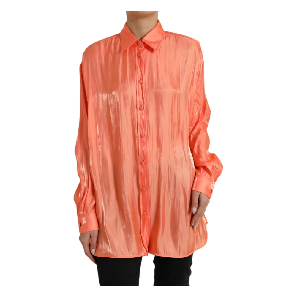 Dolce & Gabbana Women's Coral Elegant Long Sleeve Polo Top