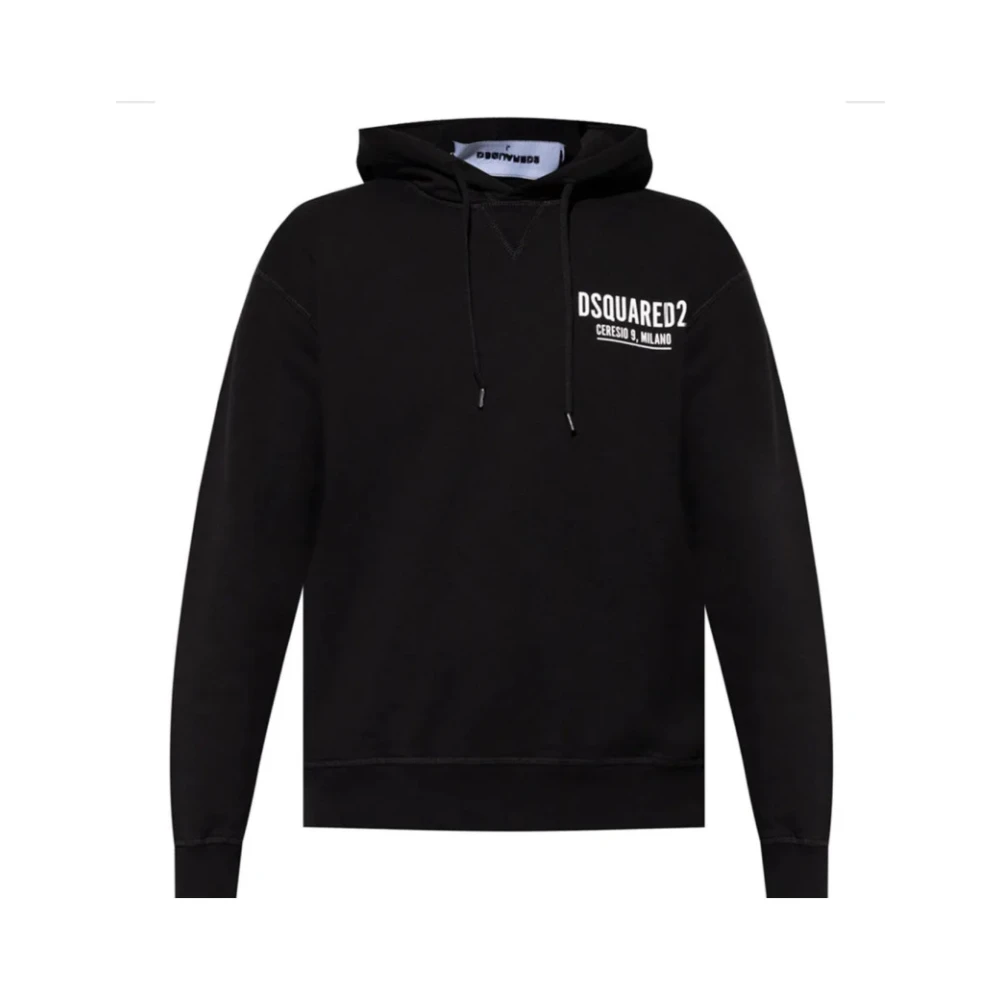 Dsquared2 Men's Black Logo Print Hoodie Italian Made - Hoodies - M - Sweatshirts & Hoodies