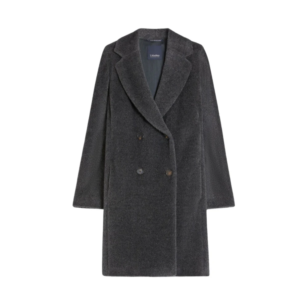Max Mara Luxe Teddy Jas met Revers Kraag Gray Dames