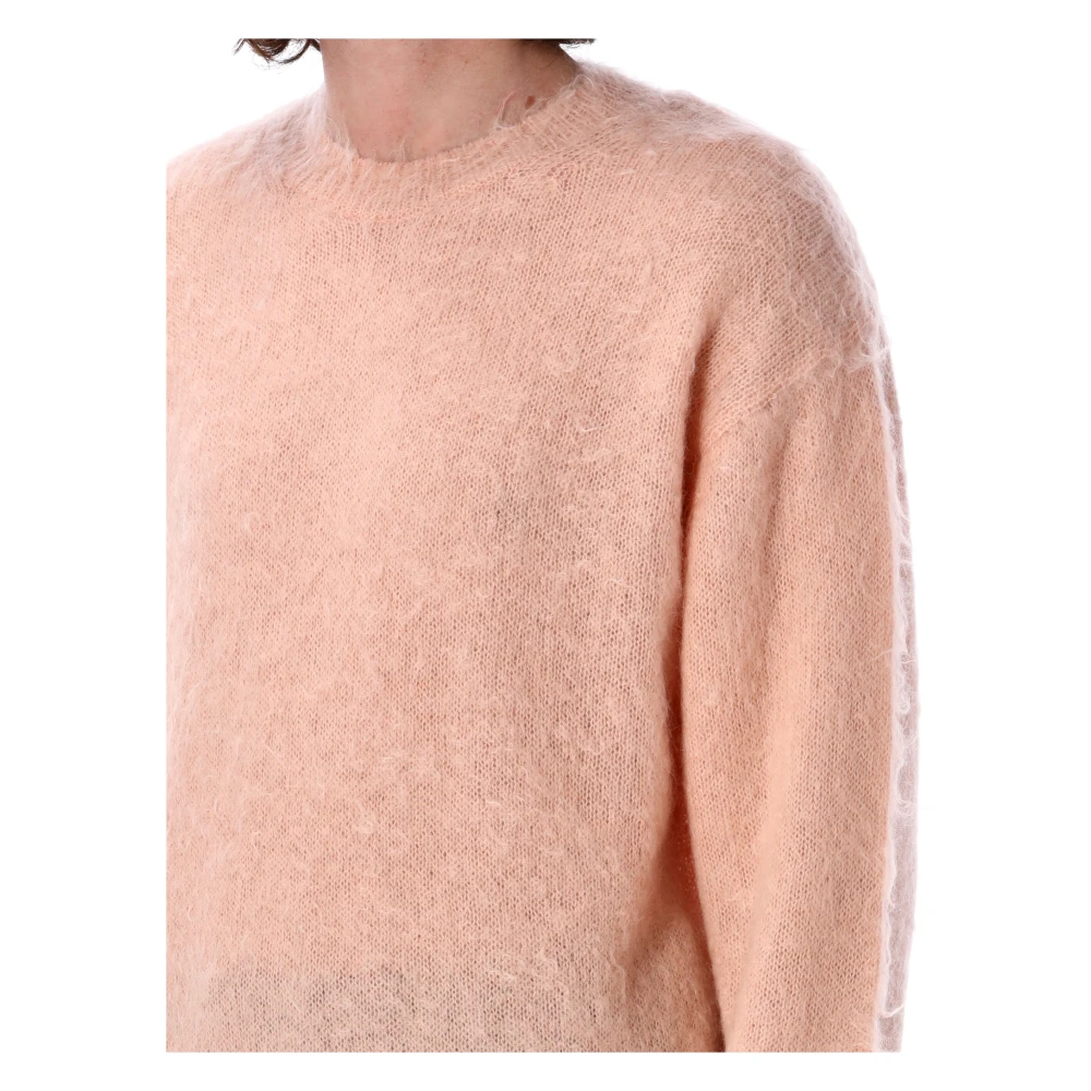Auralee Roze Beige Gebreide Kleding Geborsteld Super Kid Mohair Pink Heren