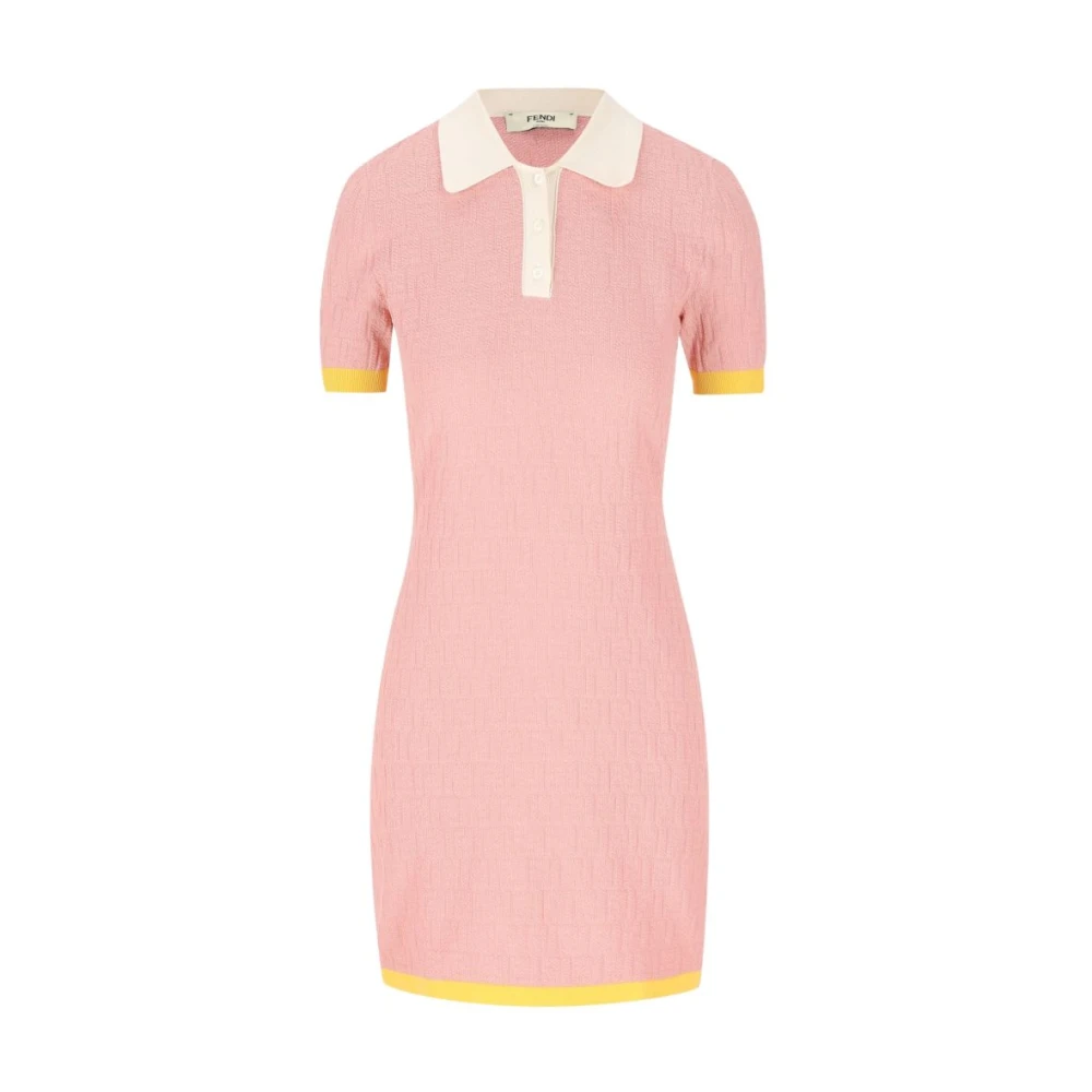 Fendi Women's Pink Ff Cotton And Silk Dress