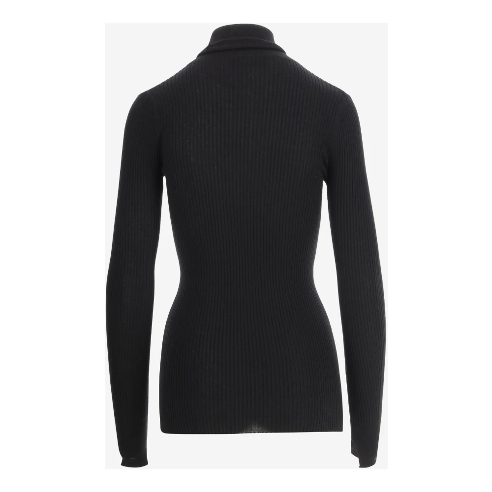Wild Cashmere Zijde Kasjmier Hoge Hals Pullover Black Dames