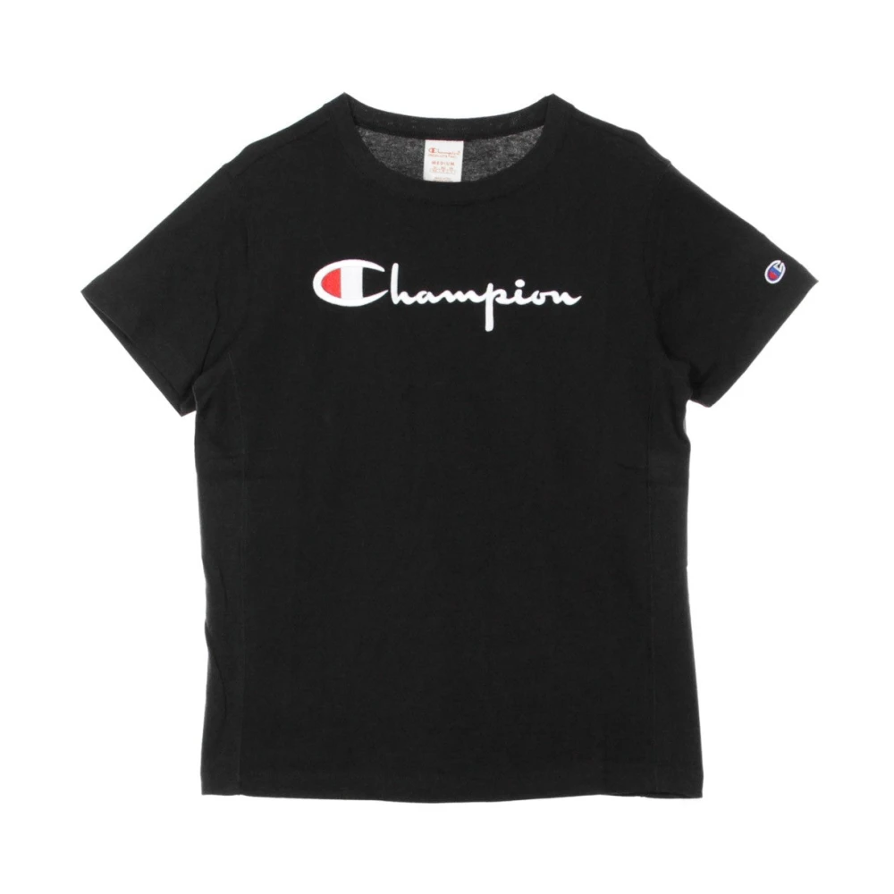 Champion Kvinno Svart Toppar Dam, M, Crewneck Tee Dam T-Shirt