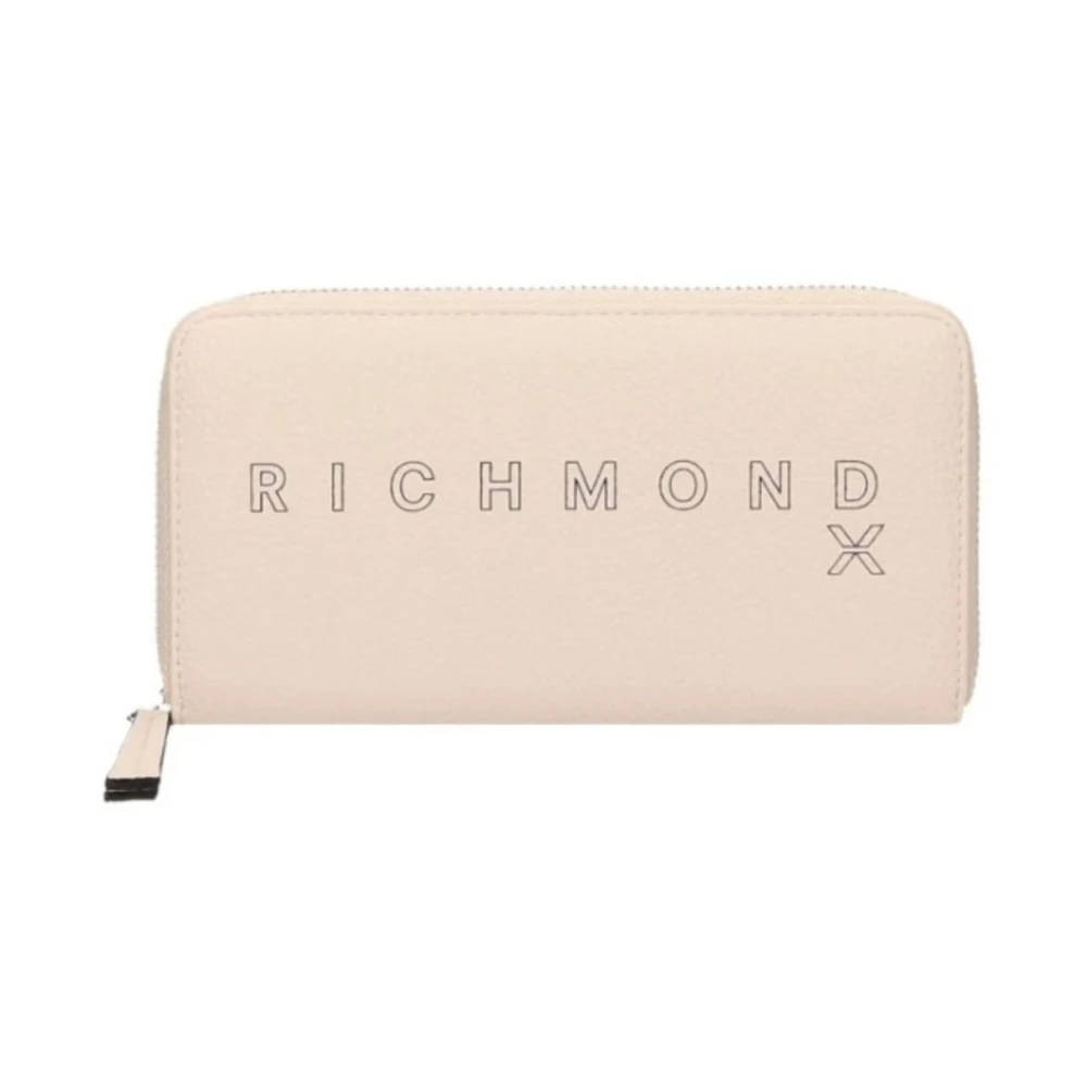 John Richmond Ivoor Gehamerde Portemonnee met Ritssluiting White Dames