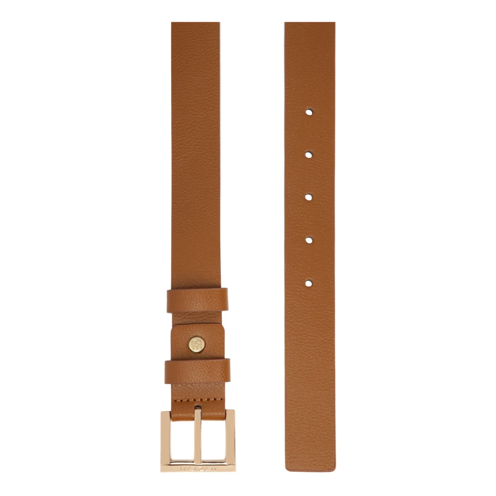 Kazar Minimalistische leren riem met vierkante gesp Brown Dames