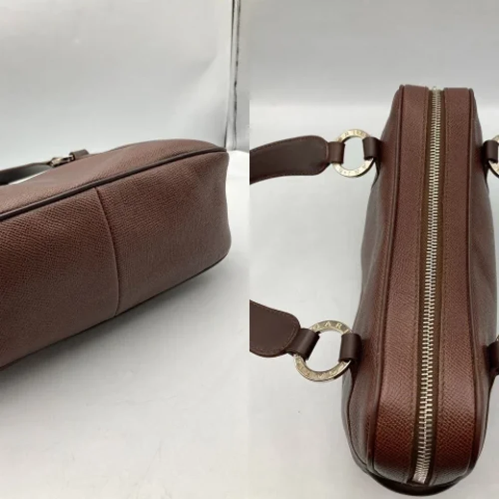 Bvlgari Vintage Pre-owned Leather handbags Brown Dames