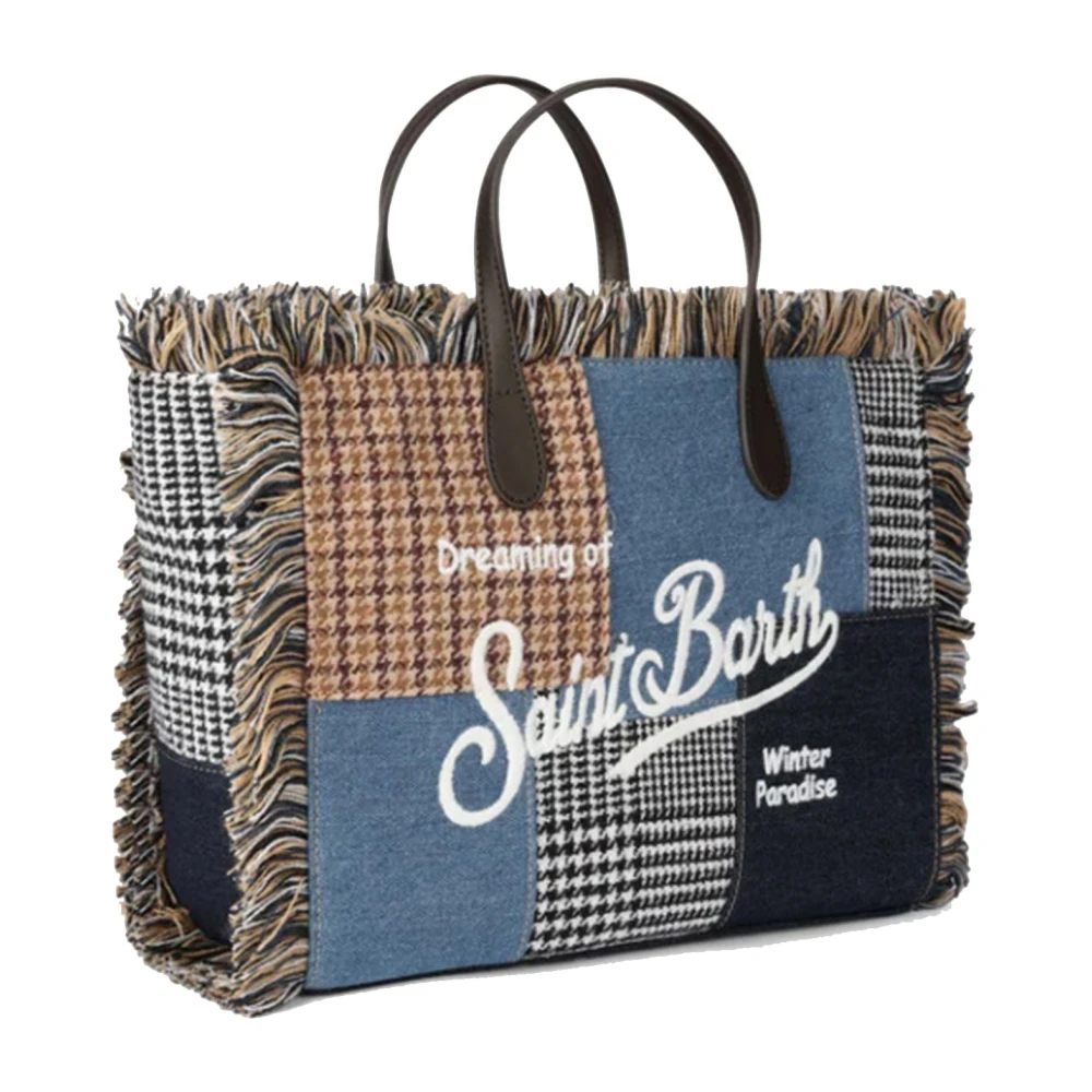 MC2 Saint Barth Patchwork Handtas Colette Mini Vanity Blue Dames