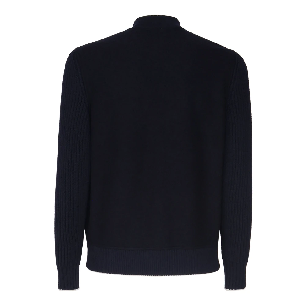 Eleventy Tweekleurige wollen jas met vesteffect Blue Heren