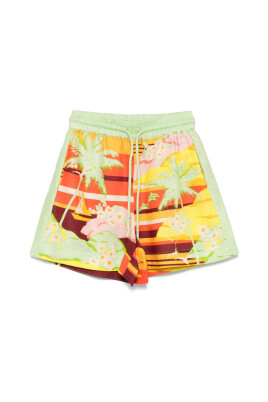 grafiskt-tryck-elastisk-midja-shorts