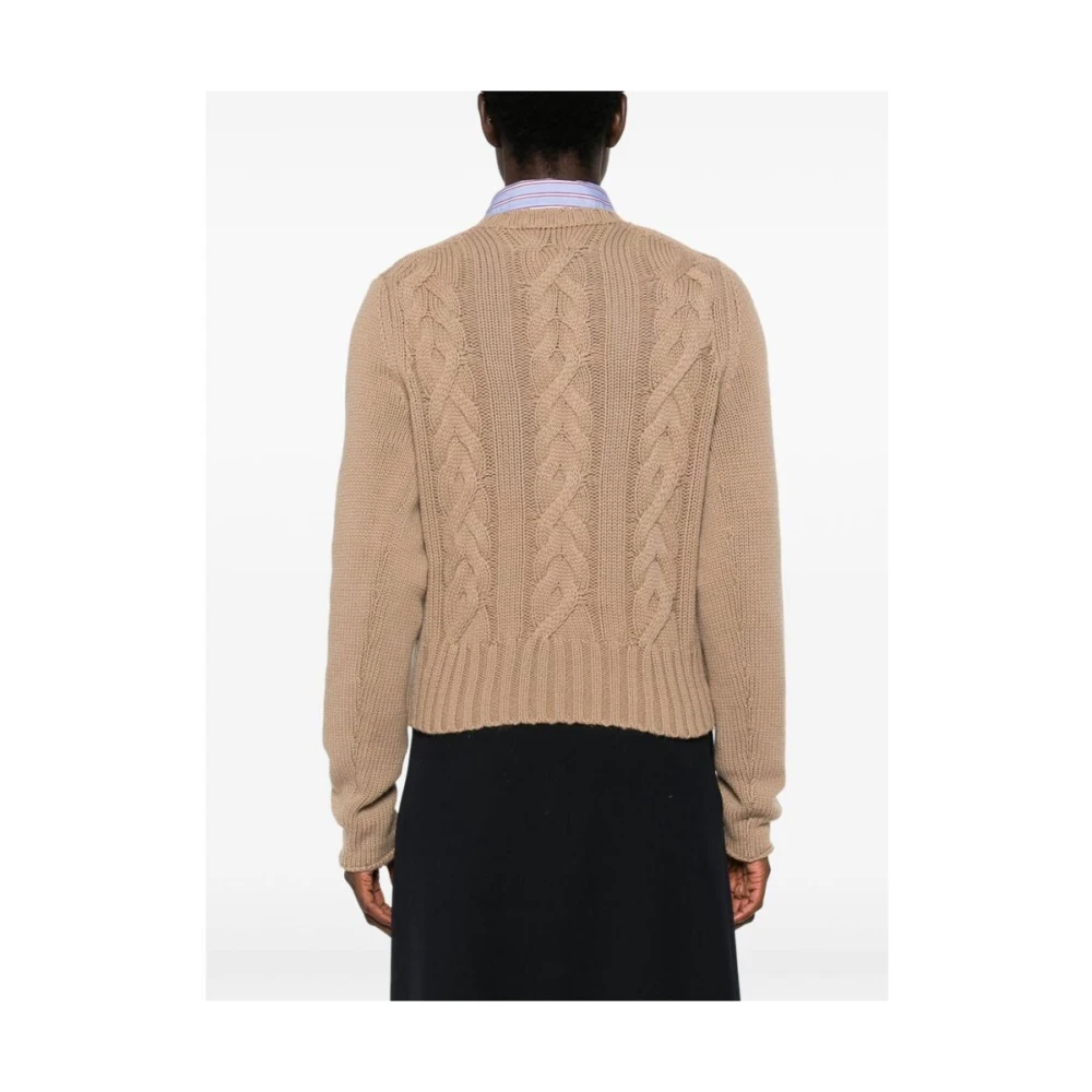 allude Kameelbruine Kabeltrui Beige Dames