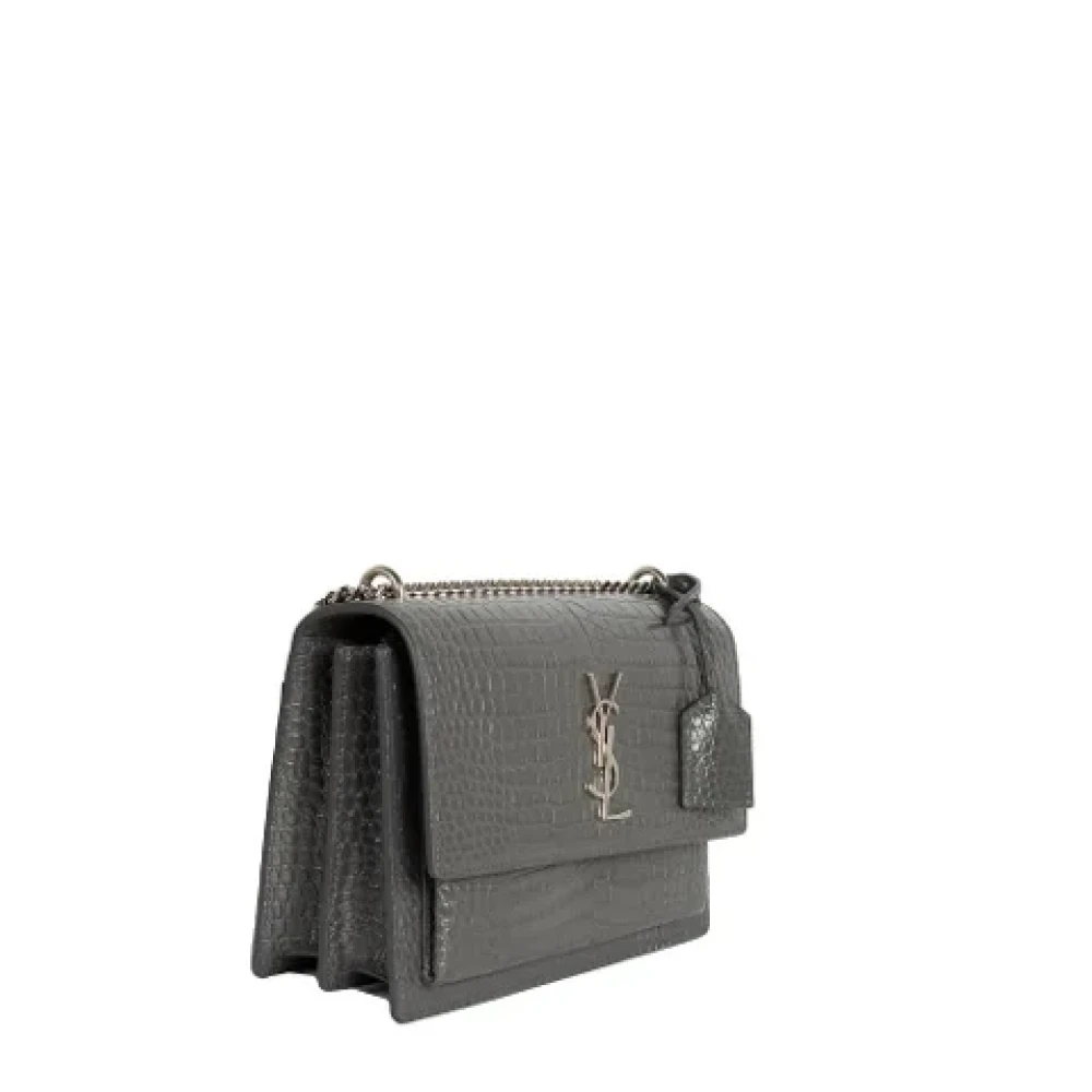Yves Saint Laurent Vintage Pre-owned Leather shoulder-bags Gray Dames
