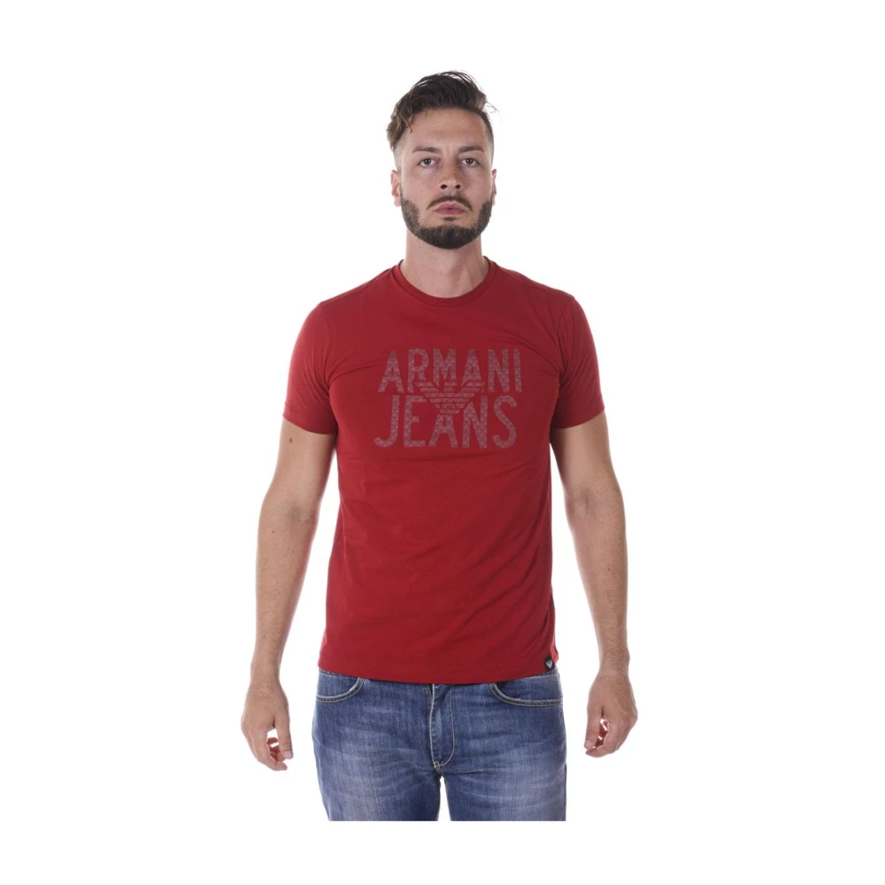 Armani Jeans Men's Red T-Shirt Sweatshirt