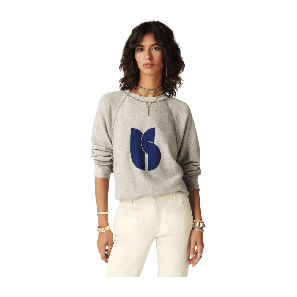BA&SH Heidegrijs Sweatshirt met Raglan Mouwen Gray Dames