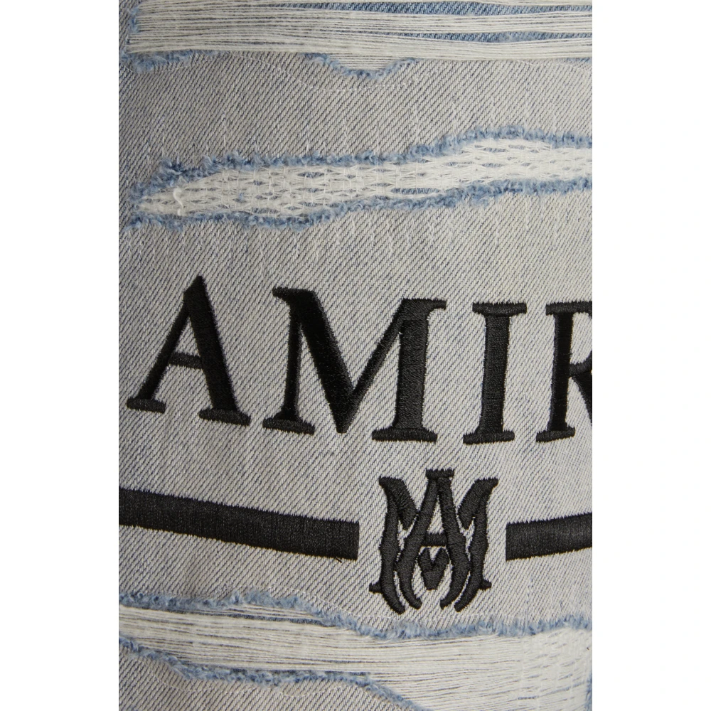 Amiri Distressed Straight-Leg Jeans Gray Heren