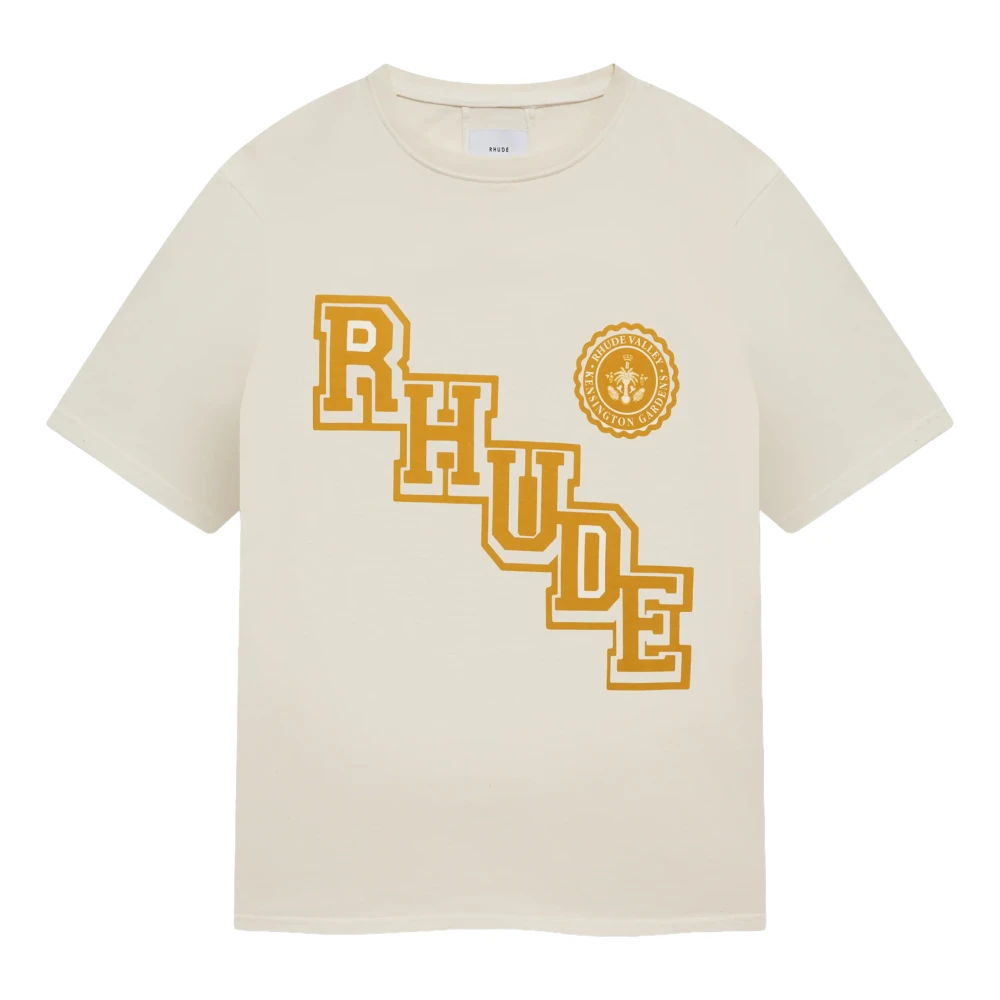 Rhude Men's White Collegiate Crest T-Shirt