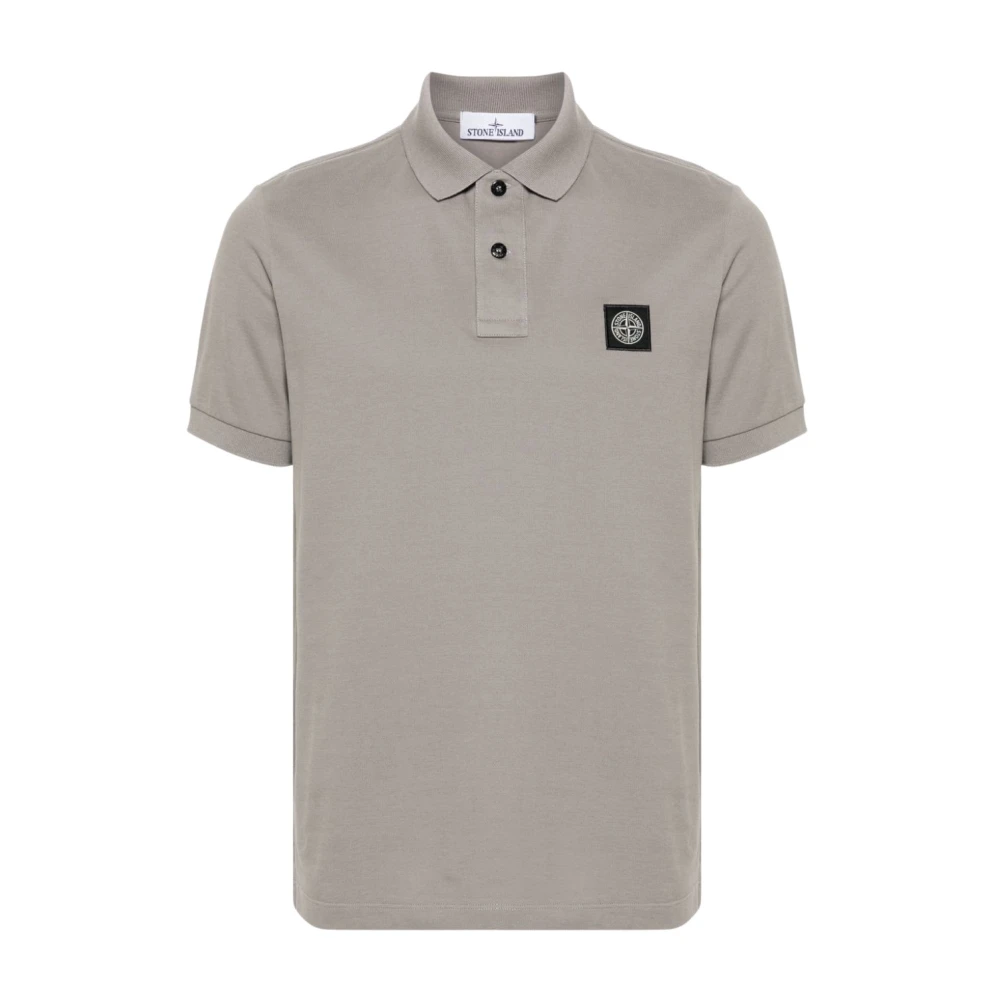 Stone Island Men's Gray Compass Patch Logo Polo