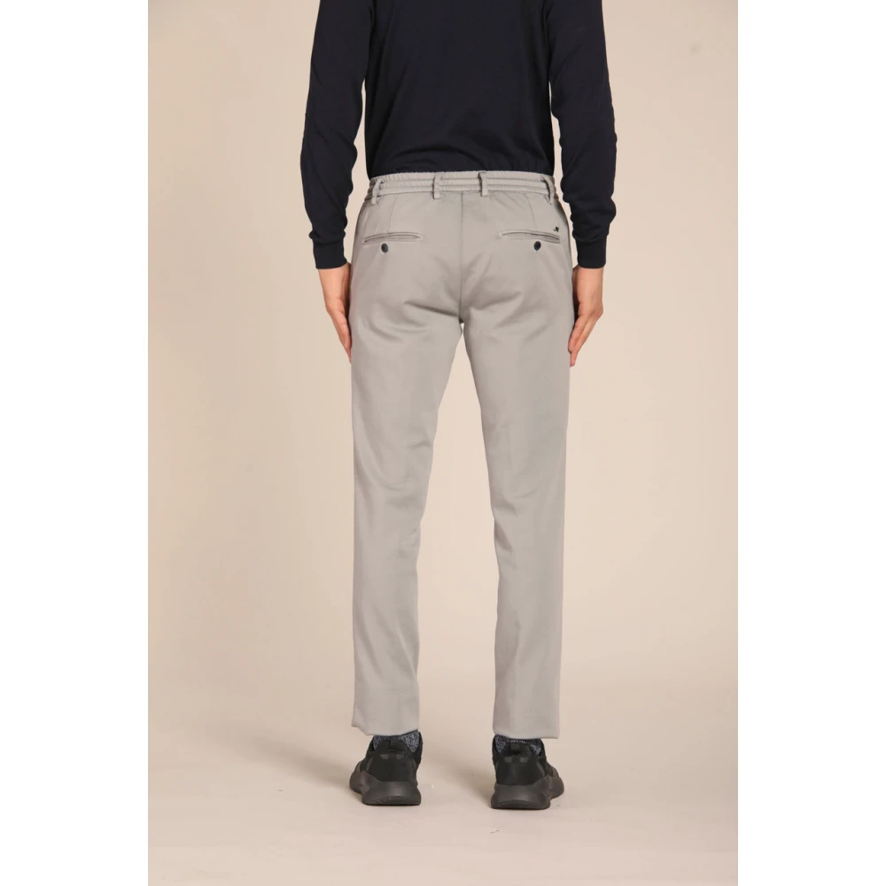Mason's Slim Fit Jersey Chino Broek Gray Heren