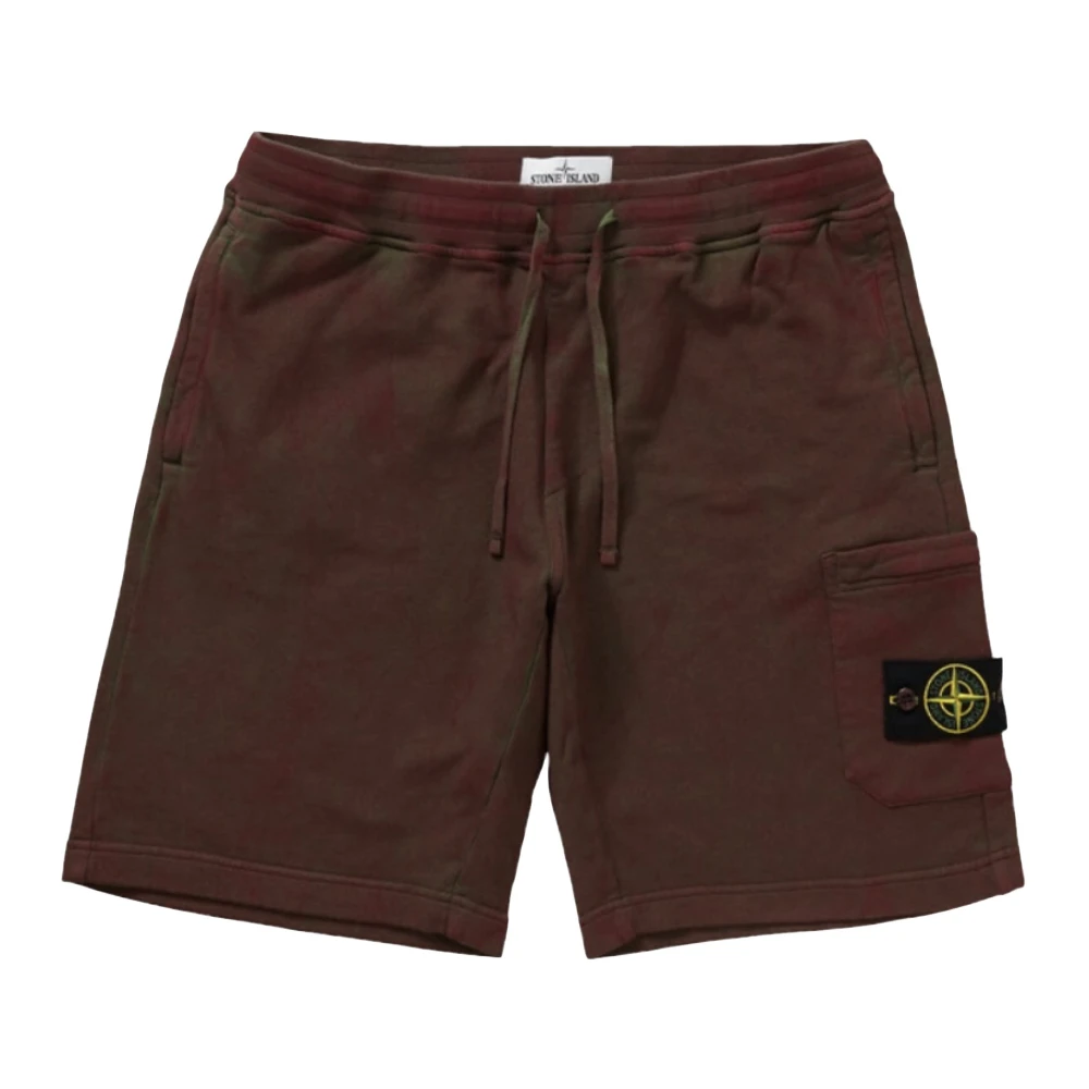 Stone Island Beperkte oplage Rode Sweatshorts Capsule Collectie 2017 Brown Heren