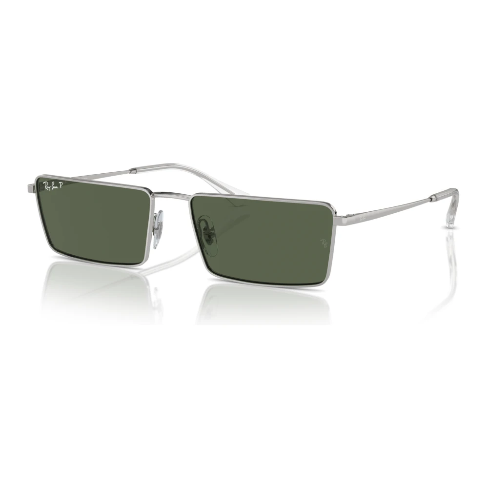 Ray-Ban Unisex Sunglass Emy Bio-Based - Frame color: Silver, Lens color: Dark Green Polarized - Image 4