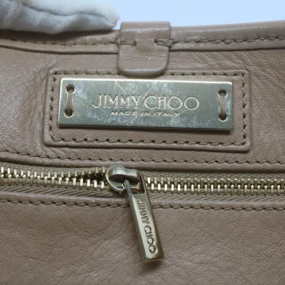 Jimmy Choo Pre-owned Leather shoulder-bags Beige Dames