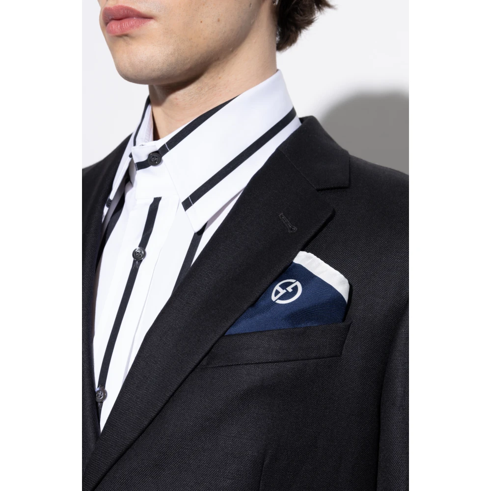 Giorgio Armani Zijden pochet Blue Heren