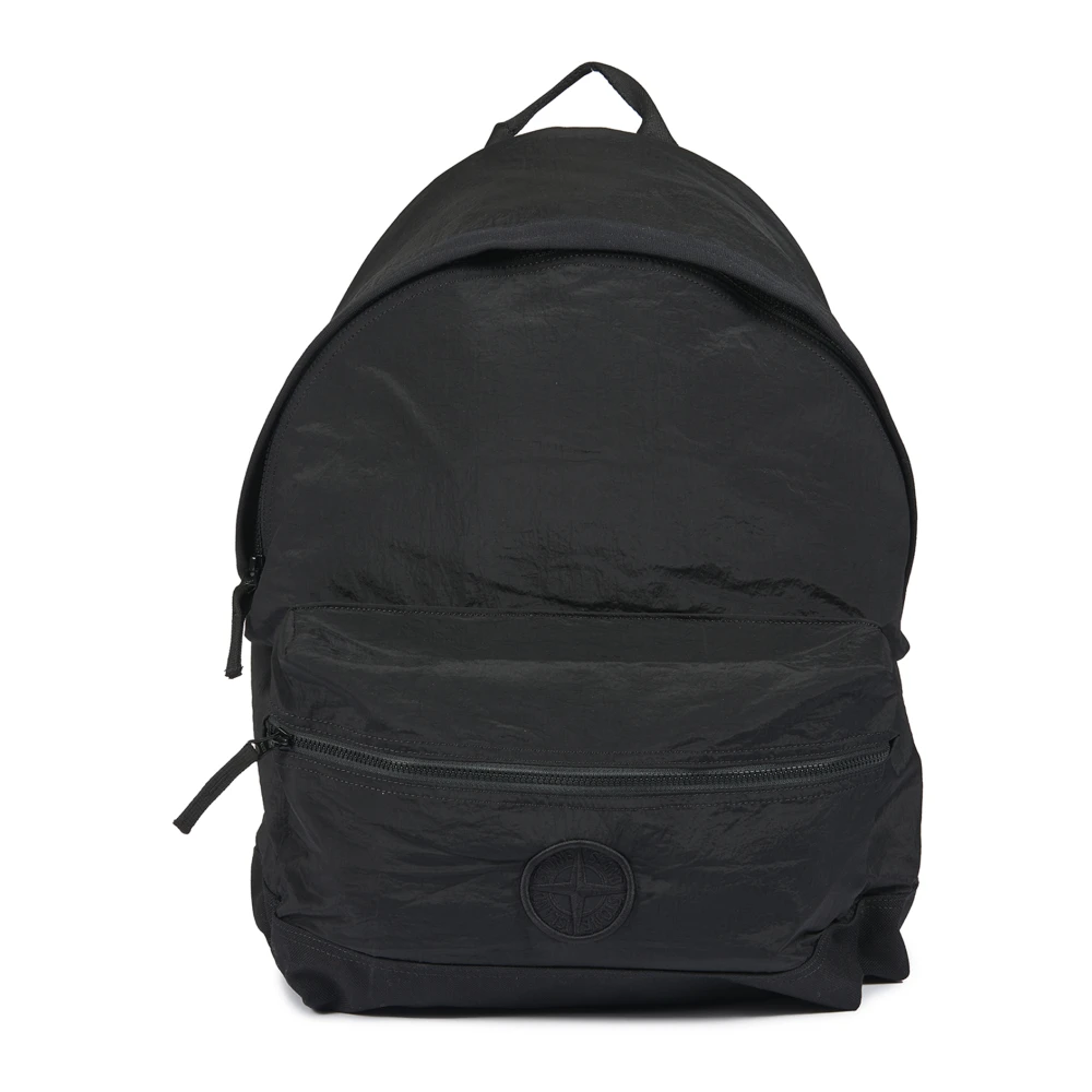 Stone Island Zwarte rugzak met ritssluiting Black Heren