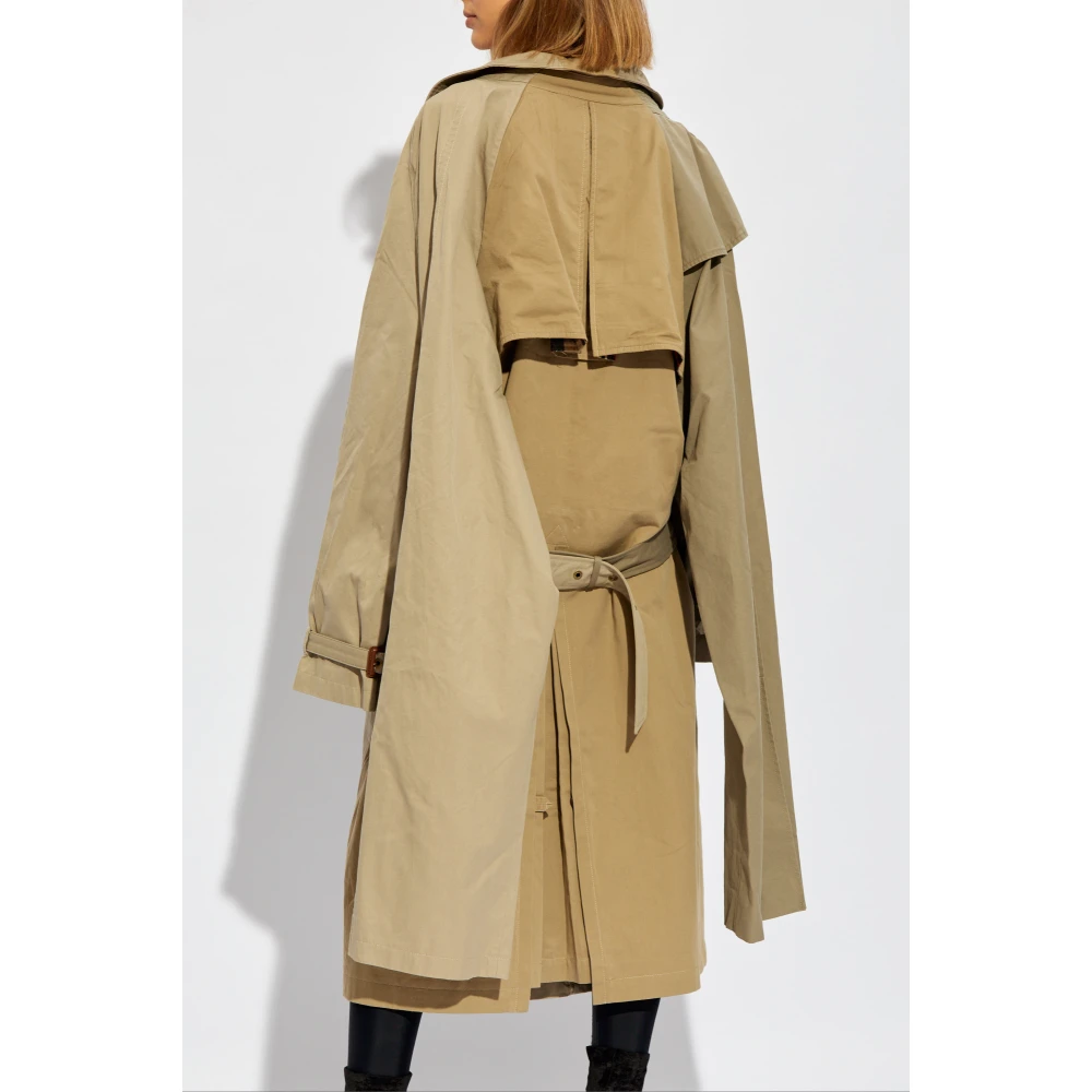 Balenciaga Trench Coat met strikken Beige Dames