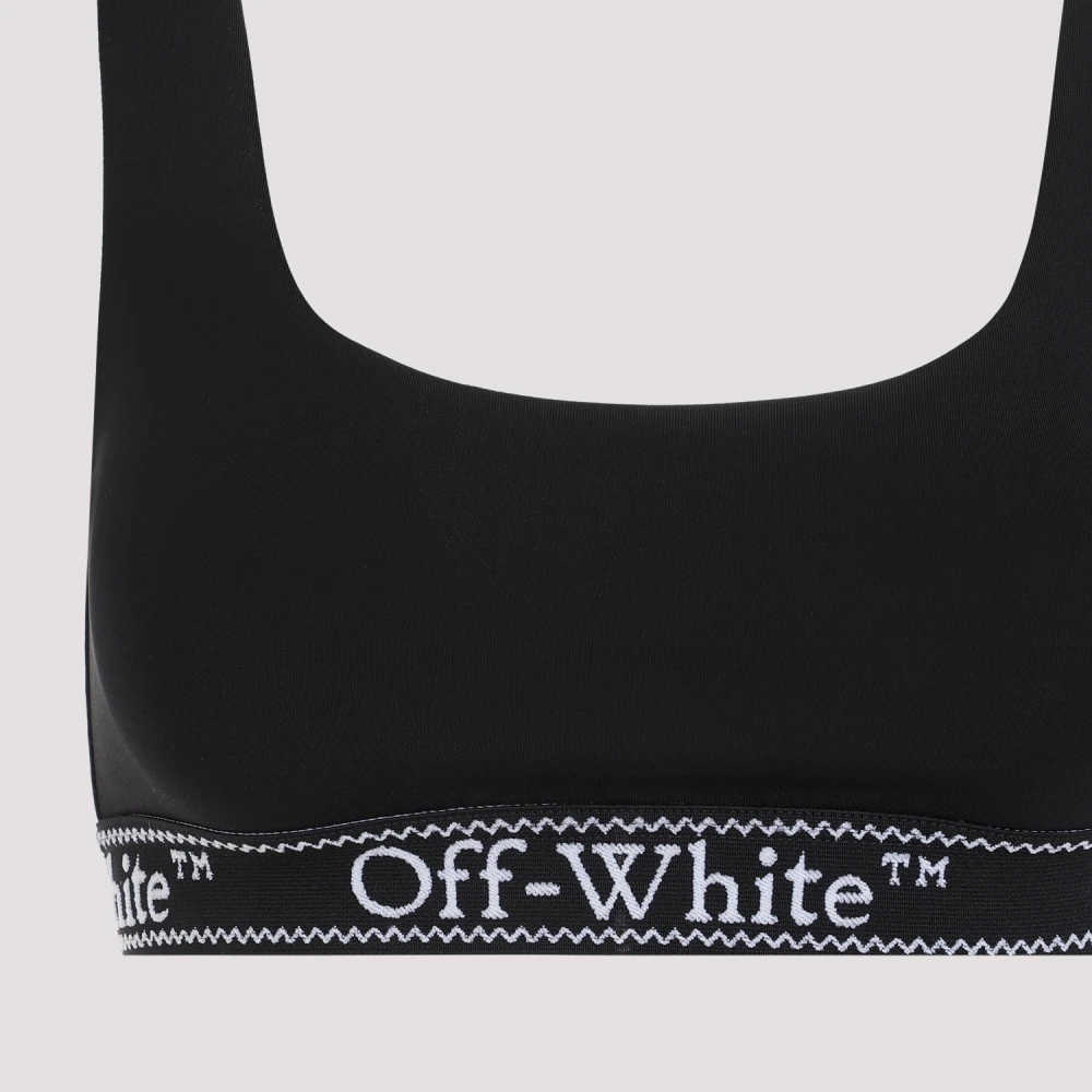 Off White Zwarte Logoband Beha Black Dames
