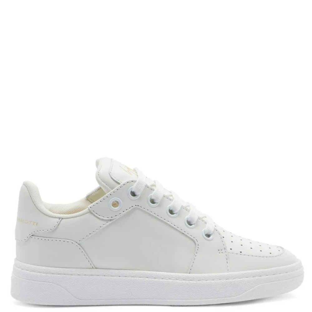 Giuseppe Zanotti Witte Leren Lage Sneakers Heren Schoenen