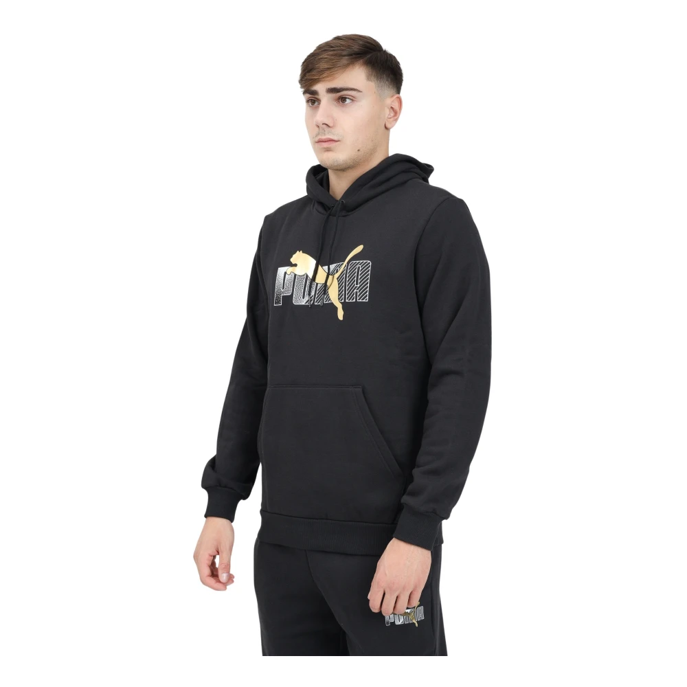 Puma Zwarte hoodie met logoprint Black Heren