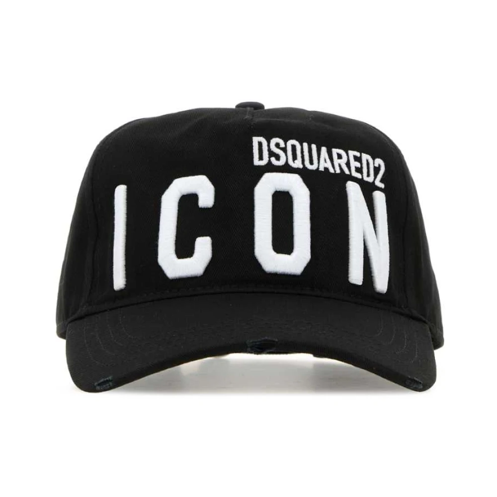 Dsquared2 Iconische Zwarte Katoenen Baseballpet Black Dames