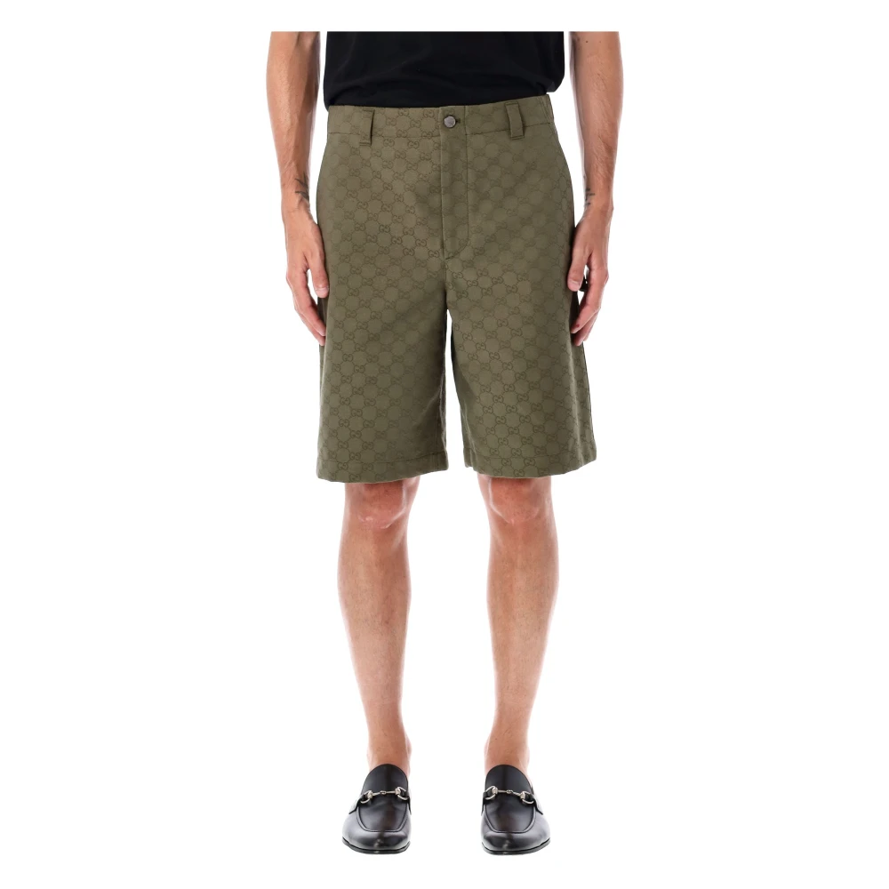 Gucci Men's Green Casual Shorts, M, Bermuda Gg
