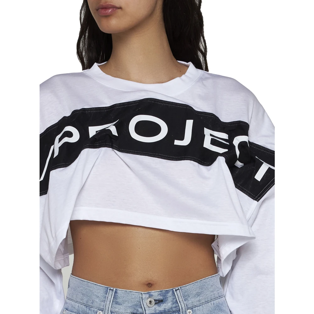 Y Project Logo Crop Top White Dames