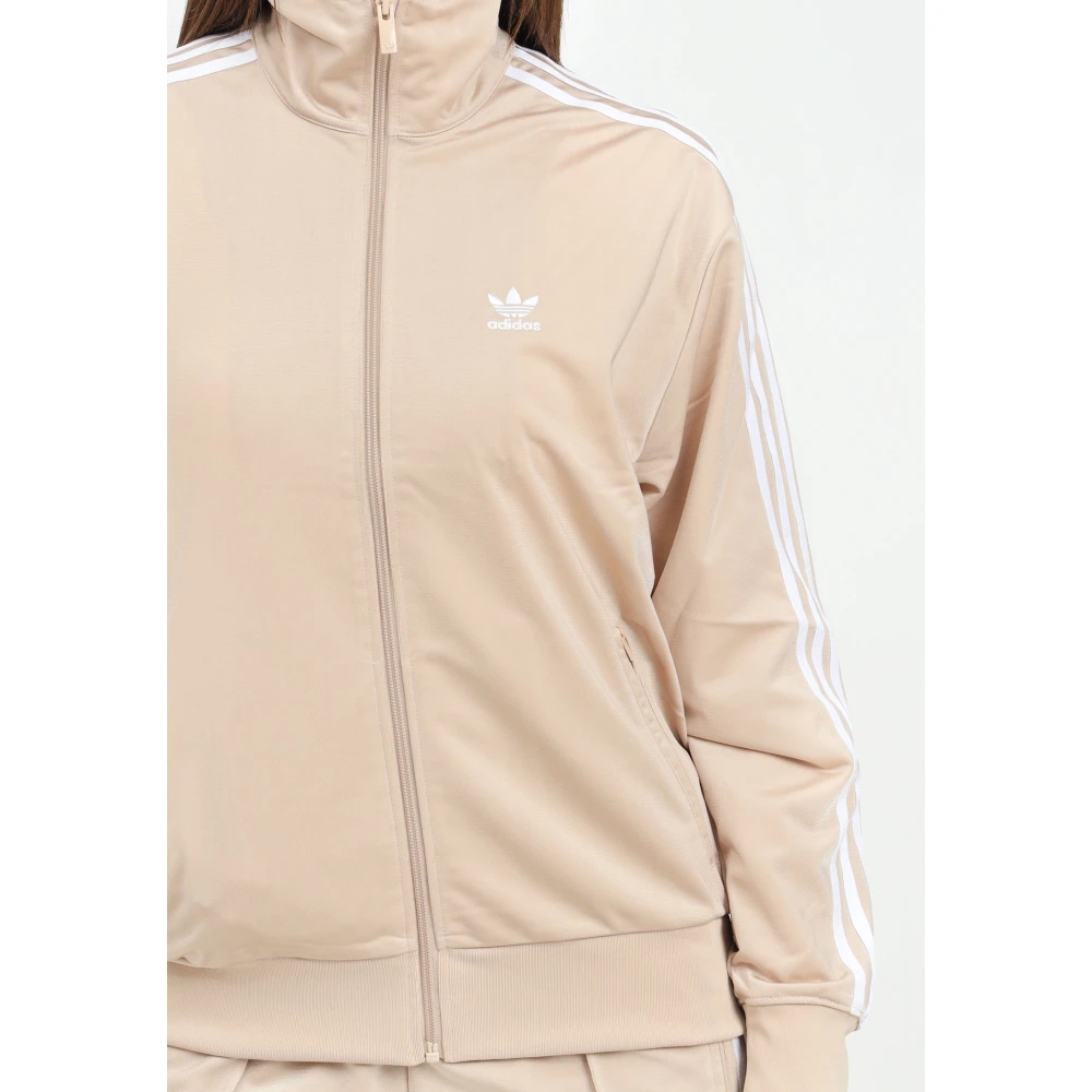 adidas Originals Klassieke Losse Firebird Rits Sweater Beige Dames