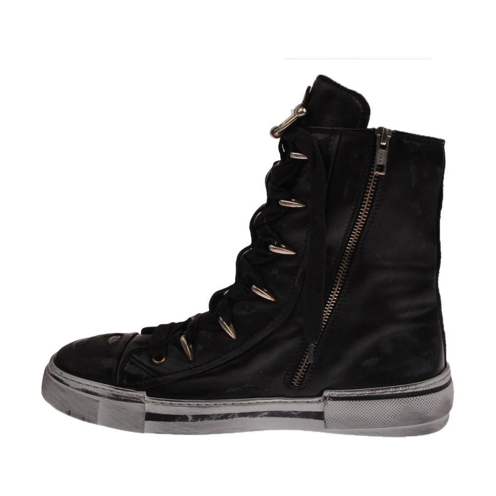 John Richmond Hoge sneakers met metallic details Heren Schoenen Zwart