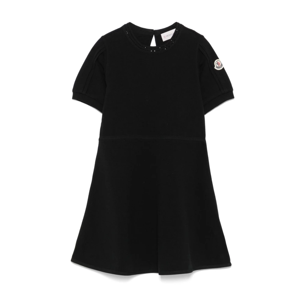 Moncler Black Dress For Girls - Female - Dresses - Black - 8 Y - Kids