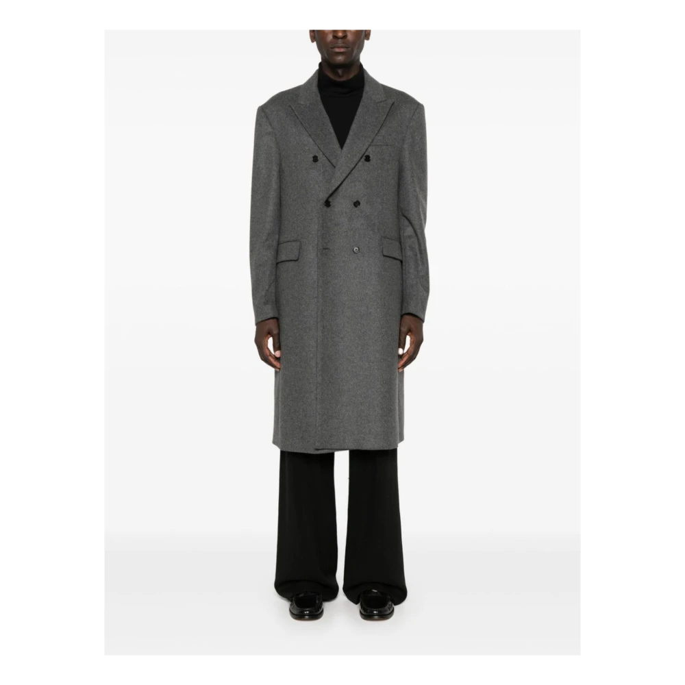 Seven Gauge Donkergrijze dubbelrijige jas Gray Heren