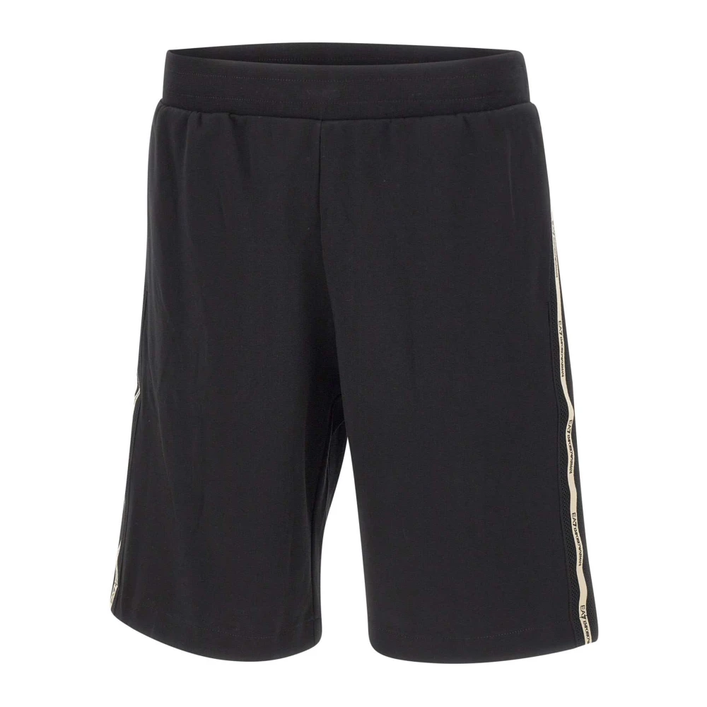 Emporio Armani Ea7 Men's Black Logo Series Interlock Bermuda Shorts
