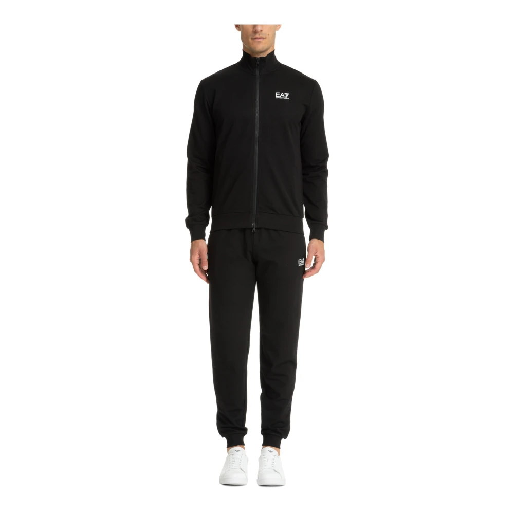 Emporio Armani EA7 Effen Tracksuit met Koord en Rits Black Heren