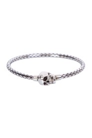 Silver skull bracelet by Alexander Mcqueen; ideal for adding a bold touch to your look