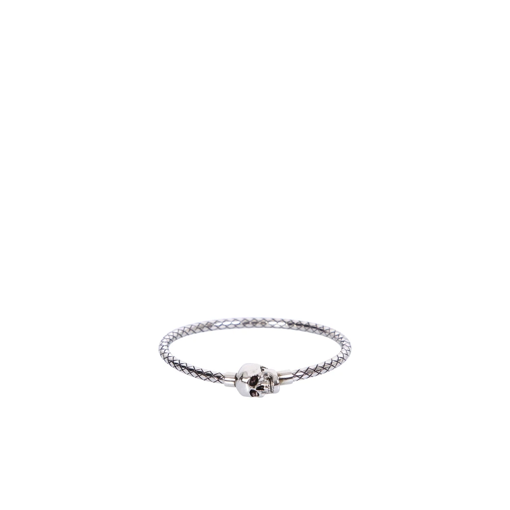 Alexander McQueen Silver skull bracelet by Alexander Mcqueen; ideal for adding a bold touch to your look Grå Herr