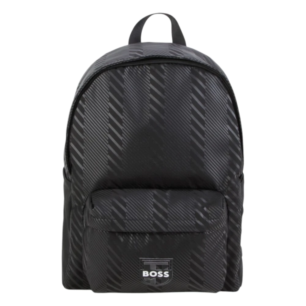 Hugo Boss Tryckt ryggsäck med mesh rygg Black, Unisex