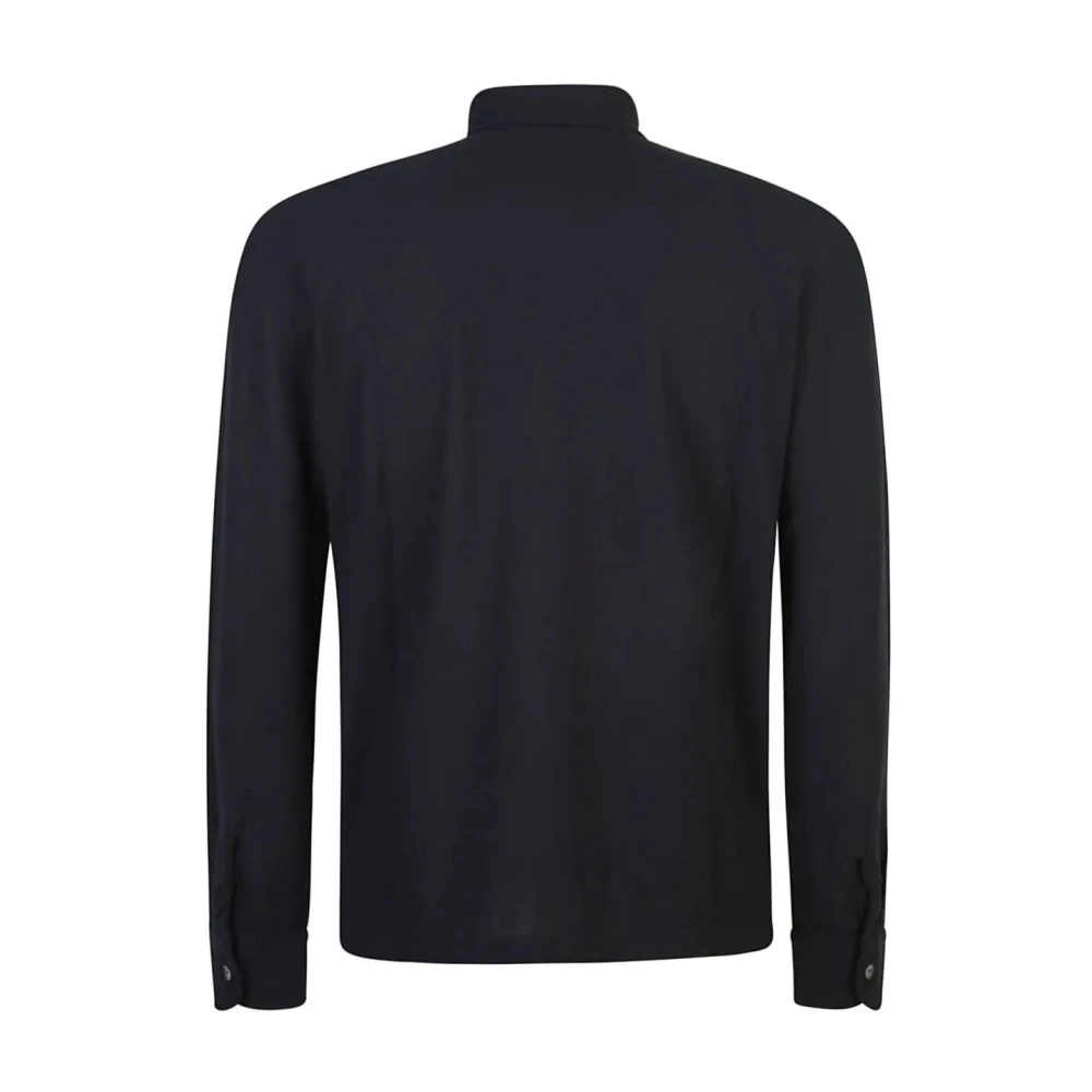 Zanone Klassieke Polo Shirt met Lange Mouwen Blue Heren
