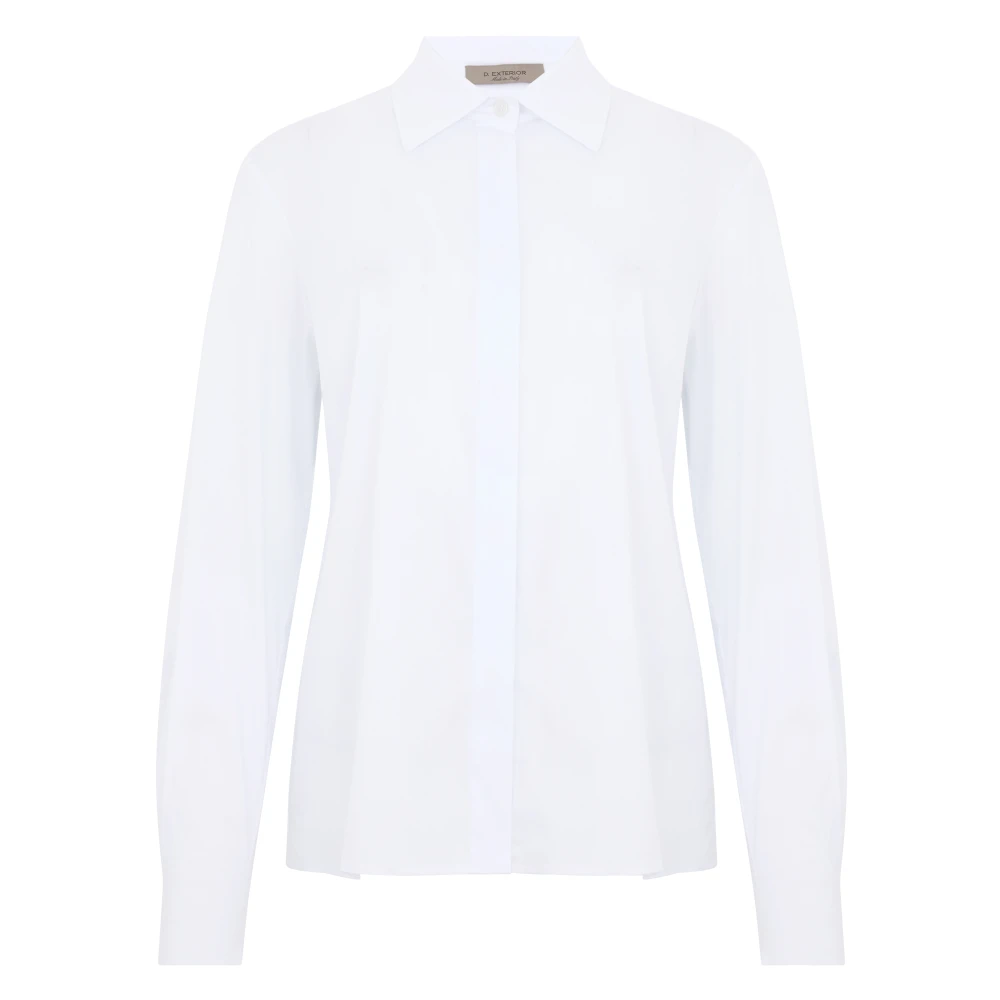 D.Exterior Klassieke Katoenen Witte Blouse Vrouwen White Dames